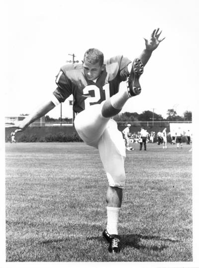 University of Kentucky; Football; Individual Players; Player #21 warming up his leg