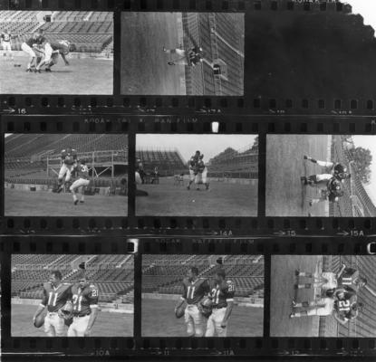 University of Kentucky; Football; Small Group & Team; Contact sheet; 8 miniature photos of Rick Norton and Rodger Bird
