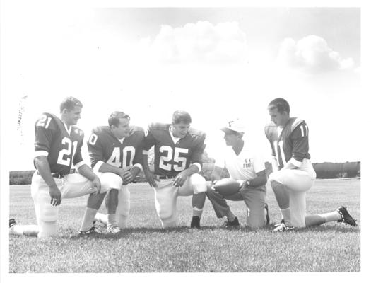 University of Kentucky; Football; Small Group & Team; Charlie Bradshaw with Ridger Bird, Rick Norton, #40, and #25