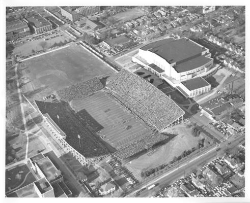 University of Kentucky; Stoll Field and Memorial Coliseum; Aerial Views; Stoll Field and Memorial Coliseum, aerial view #1