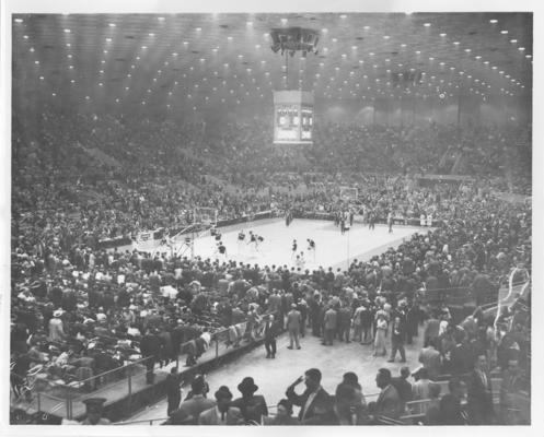 University of Kentucky; Stoll Field and Memorial Coliseum; Aerial Views; View from inside Alumni Hall