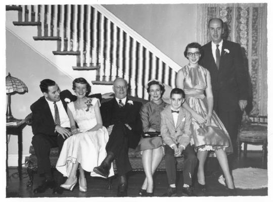 Wedding; Bride and groom with their relatives and friends