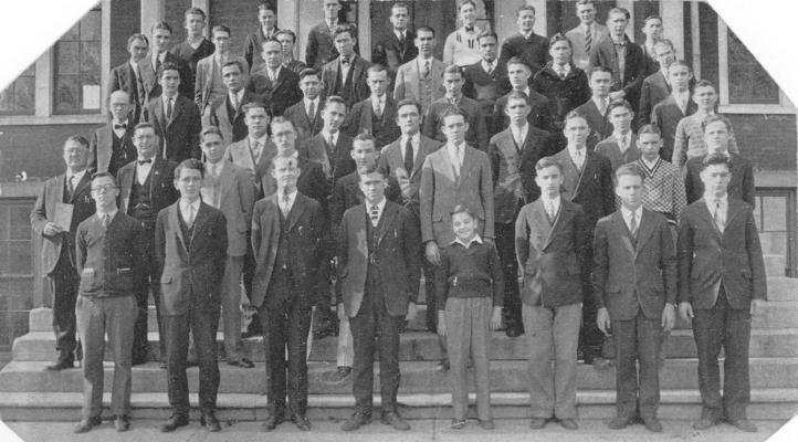 Newspaper and Magazine Clippings; Group photo of students