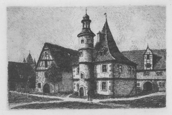 Postcard; Sketch of building #1