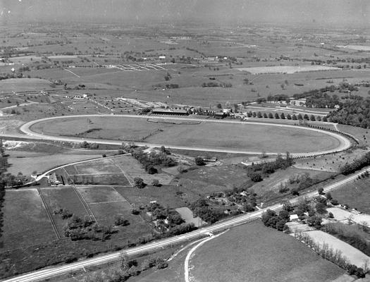 Horses; Thoroughbred Racing; Keeneland; Aerial Views; Keeneland Thoroughbred Racing, aerial view #2