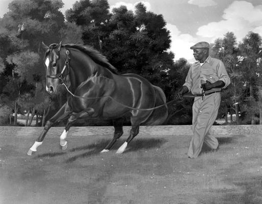 Horses; Sketches and Paintings; Brewer; Sketch of a man and a horse