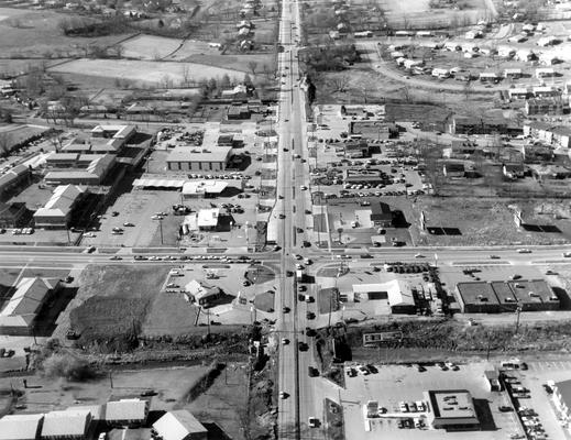 Lexington; Aerial Views; Aerial view of Versailles Road and Alexandria Drive, looking west