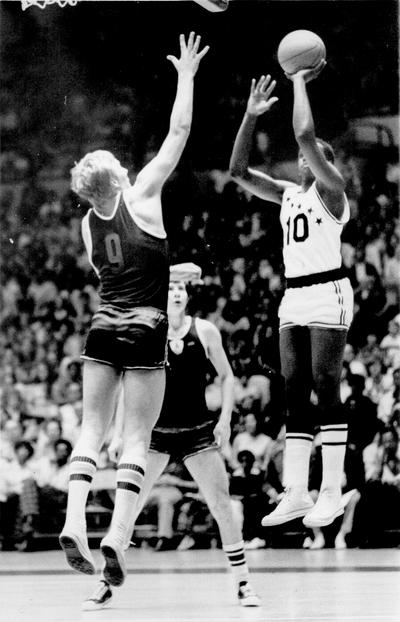 Basketball; Kentucky All Stars vs. Soviet National Junior Basketball Squad; The KY All-Stars attempt a jump shot