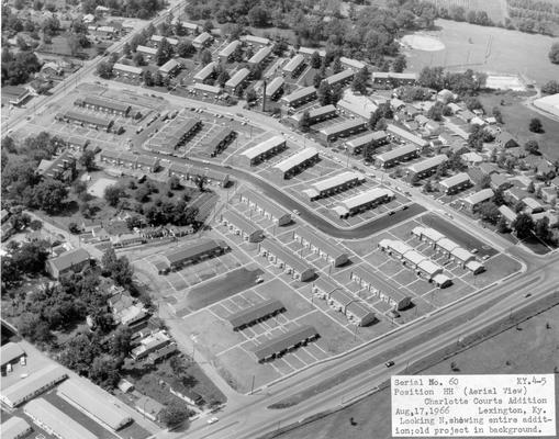 Charlotte Courts Addition; Aerial photo of Charlotte Courts Addition (looking N, showing old project)