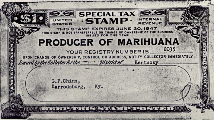 Documents, Copy Photos of; U.S. Special tax stamp