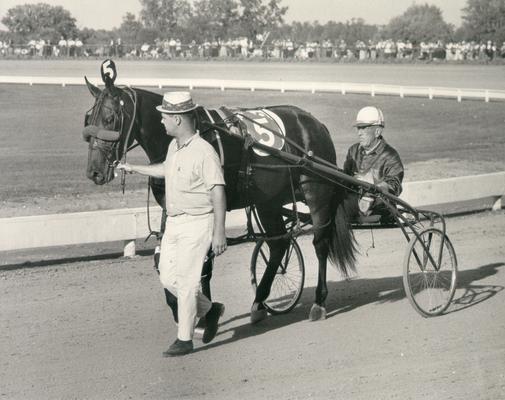 Ervin, Frank; Frank Ervin on the track with a race horse