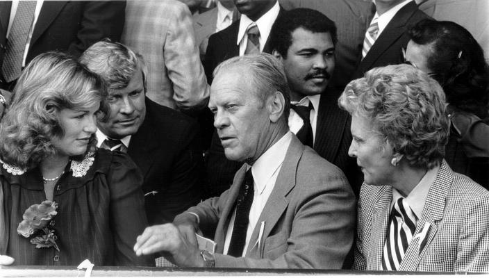 Ford, Gerald; Phyllis George Brown, John Y. Brown, Gerald Ford, Muhammad Ali, and Betty Ford