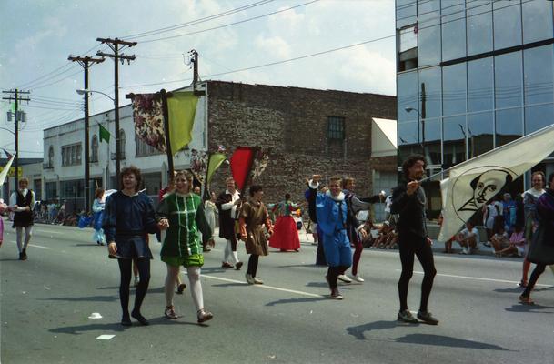 Group in Shakespearean costume at the Lexington Fourth of July parade