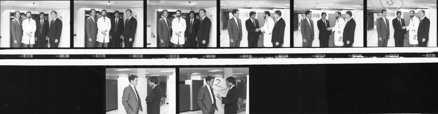 Elion, Jonathan L., Director, Biomedical Image Processing at Chandler Medical Center, pictured third from left in first three photos (top row), second from left in second three photos (top row) and right with President David Roselle in two photos on the bottom row