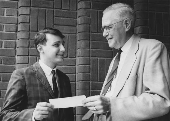 King, Lambert, Whitehouse Award Winner, pictured with Professor R. S. Allen