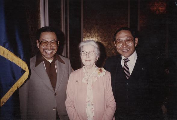 Lantis, Margaret, with Hendrickson brothers, Conference in Alaska, given by John Van Willigen