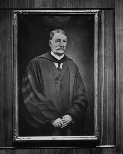 Barker, Henry Stites, President, University of Kentucky, 1910 - 1917, birth 1850, death 1928, Photograph of a portrait, painted in France in 1930, from photographs, Lexington Herald - Leader photograph