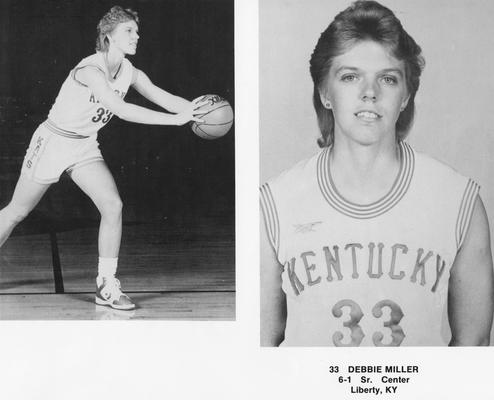 Miller, Debbie, #33 Ladycat, Starting Center in basketball from Liberty, Kentucky