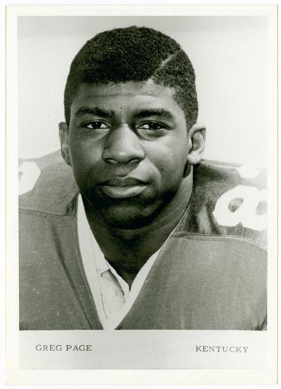 Page, Greg, one of the first African Americans to play football for the University of Kentucky, he was fatally injured during football practice due to a tragic accident, the University of Kentucky honored him by naming Greg page Apartments after him