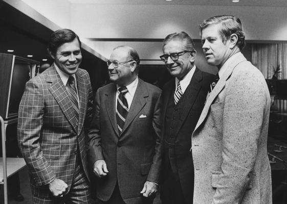 Ramsey, Frank, 1974 - 1988 Member of the Board of Trustees, pictured with unknown individuals