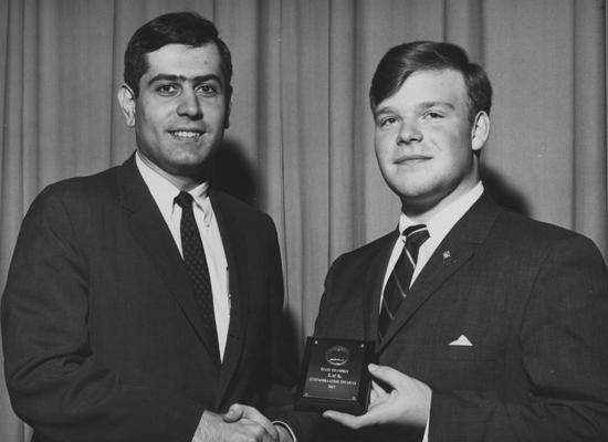 Rosenburg, David, Professor of Agriculture at Henry Clay High School Speech Festival, pictured left, Mr. Denoo Curris, Acedemic Dean Midway Junior College, Midway Kentucky