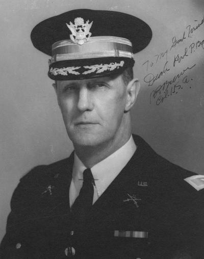Brewer, Colonel Boltos E., Professor, Military Science, photograph signed by Col. Brewer 