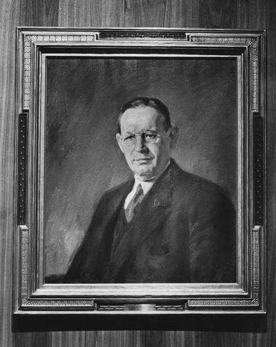 Stoll, Richard C., 1895 B.A. 1913 Honorary LL.D., Member of the Board of Trustees, Board Room Portrait, portrait was pictured in the Lexington Herlad Leader May 9, 1965