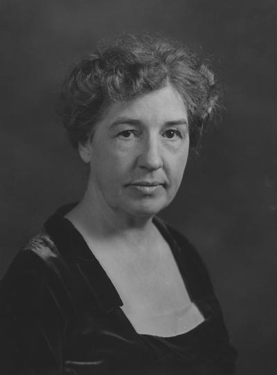 Stout, Florence, Physical Director of Women, Professor and Dean of Women, Professor of Physical Education, photograph by Adam Pepiot Studio