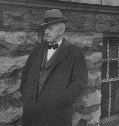 Webb, William, Physics Professor, College of Arts and Sciences, pictured outside of Physics Building