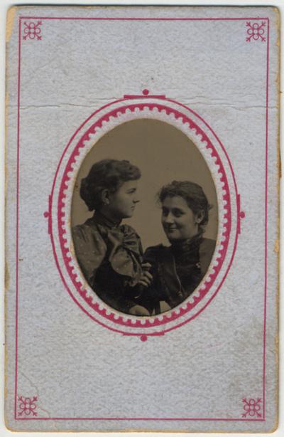 White, Clara, worked as a Home Economics and Education librarian, pictured with unidentified woman