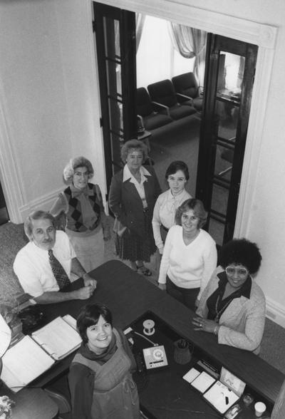 Bruce, Sharon M., Staff employee for the Student Temporary Employee Placement Service (STEPS) in the Department of Human Resources, photograph featured in October 1981 