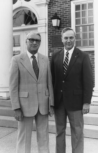 Brumfield, Edward Jay, Director, Alumni Affairs, pictured with Dick Womack (right), President of Alumni Assocation