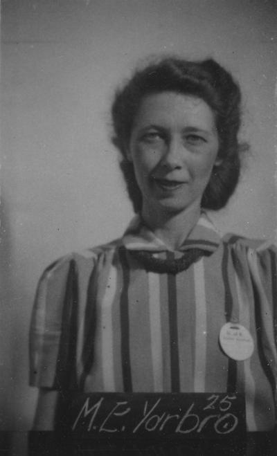 Yarbro, Mary Elizabeth, Class of 1925, attended reunion in 1940