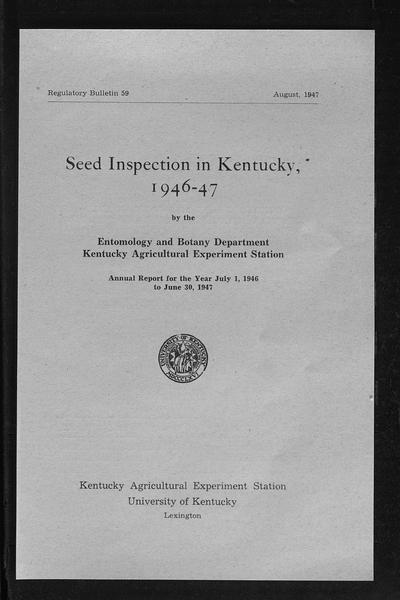 Bulletin of the University of Kentucky, Volume 22 (1947-1948)