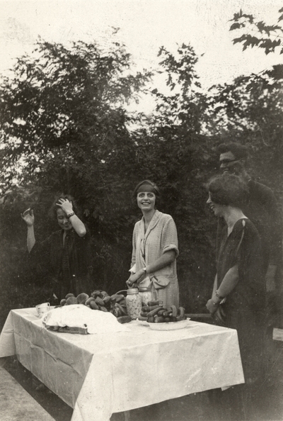 An image of Margaret Ingels on the left, Helen Cochran in the center, and an unidentified man and woman on the right