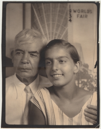 A portrait of Howard Peak and a young lady (possibly Peak's niece). This print may have been taken in a photo booth during the 1934 World's Fair in Chicago