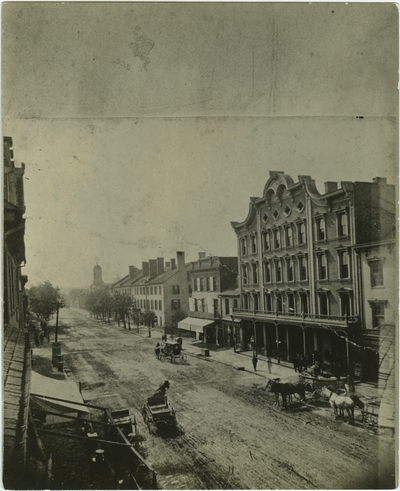 Pre-civil war Main Street in Lexington, Kentucky; written on back: 