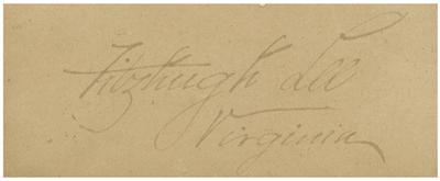 Hand written autograph of Confederate Major-General Fitzhugh Lee, 