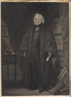 Portrait of Joseph Story with printed autograph