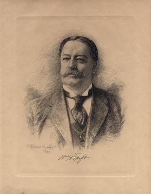 Portrait of William Howard Taft with printed autograph