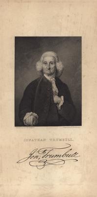 Portrait of Jonathan Trumbull with printed autograph