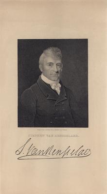 Portrait of Stephen Van Rensselaer with copy autograph