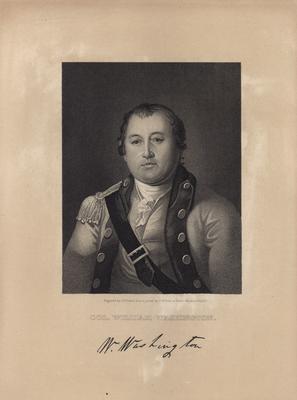 Portrait of William Washington with printed signature