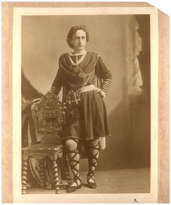 Portrait of Edwin Booth, in costume, with autograph