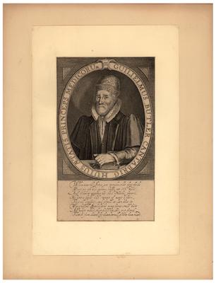 Portrait of William Butler with text in English beneath portrait