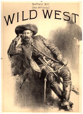 Portrait of Buffalo Bill Cody, reproduction of a drawing