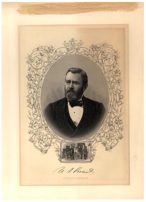 Portrait of U. S. Grant with printed autograph