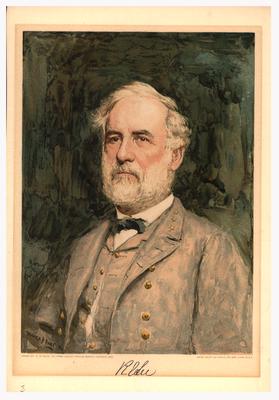 Portrait of Robert E. Lee, with printed autograph
