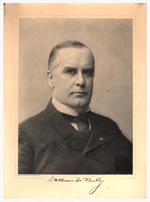Portrait of William McKinley with printed autograph