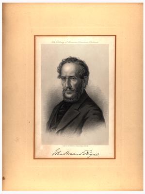 Portrait of John Howard Payne with printed autograph